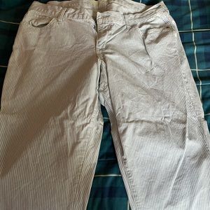 Blue and white pinstripes jeans